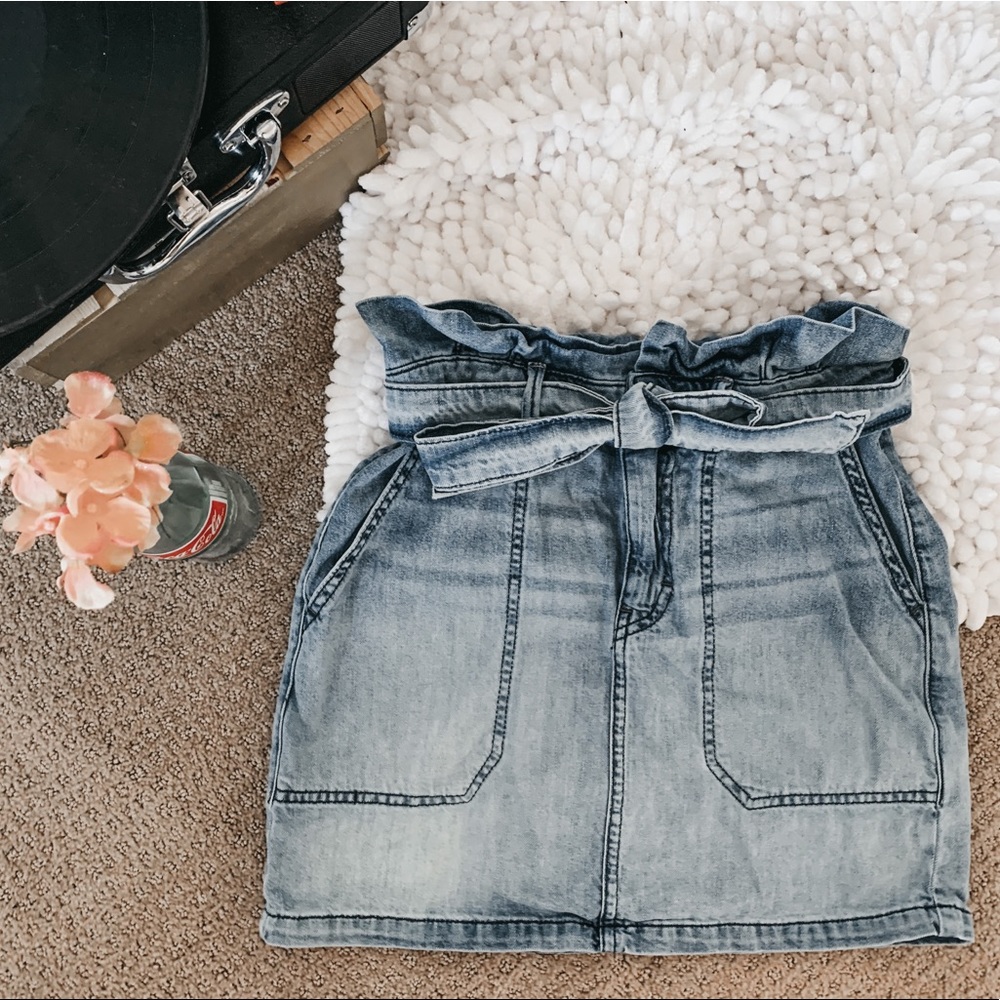 Free People Splendor In The Grass Denim Skirt